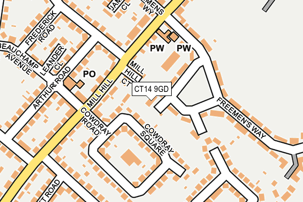 CT14 9GD map - OS OpenMap – Local (Ordnance Survey)