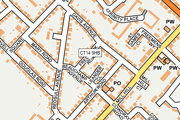 CT14 9HB map - OS OpenMap – Local (Ordnance Survey)