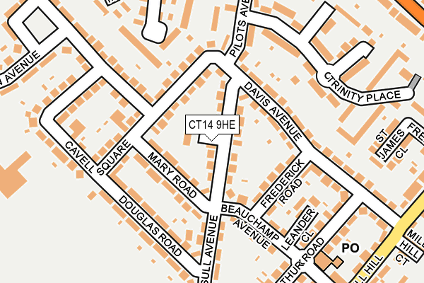 CT14 9HE map - OS OpenMap – Local (Ordnance Survey)