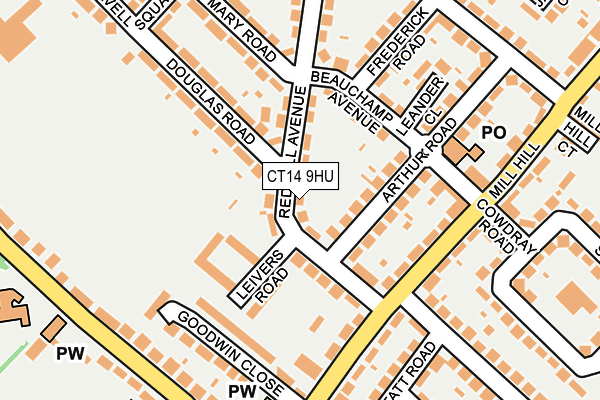 CT14 9HU map - OS OpenMap – Local (Ordnance Survey)