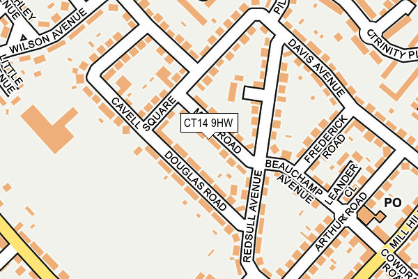 CT14 9HW map - OS OpenMap – Local (Ordnance Survey)