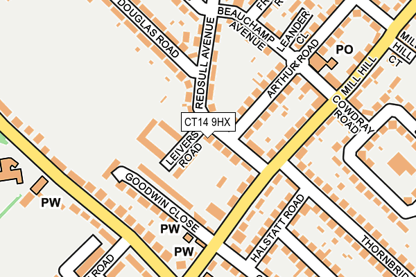 CT14 9HX map - OS OpenMap – Local (Ordnance Survey)