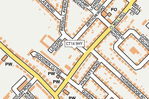 CT14 9HY map - OS OpenMap – Local (Ordnance Survey)