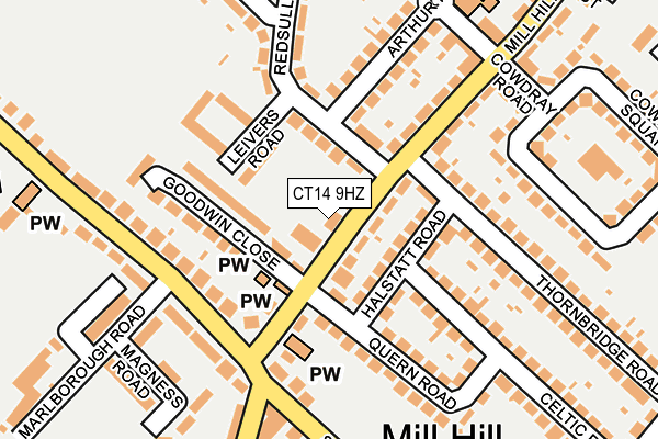 CT14 9HZ map - OS OpenMap – Local (Ordnance Survey)