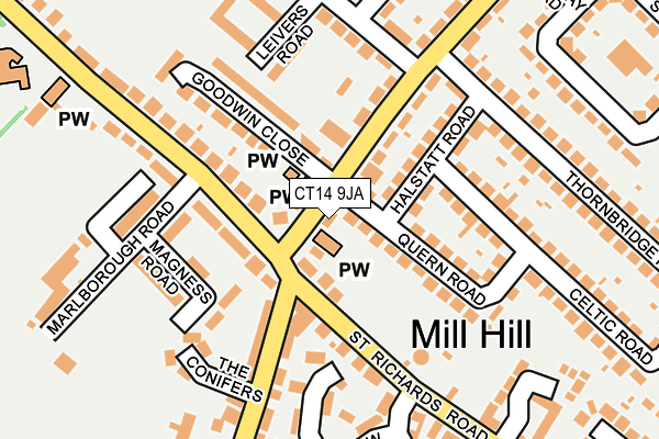 CT14 9JA map - OS OpenMap – Local (Ordnance Survey)