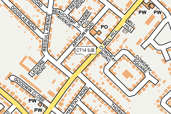 CT14 9JB map - OS OpenMap – Local (Ordnance Survey)