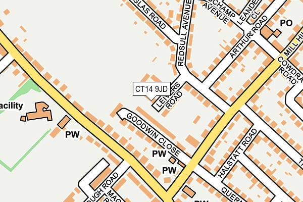 CT14 9JD map - OS OpenMap – Local (Ordnance Survey)
