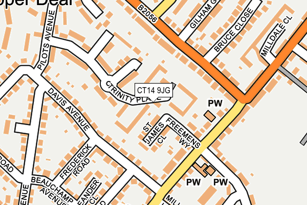 CT14 9JG map - OS OpenMap – Local (Ordnance Survey)