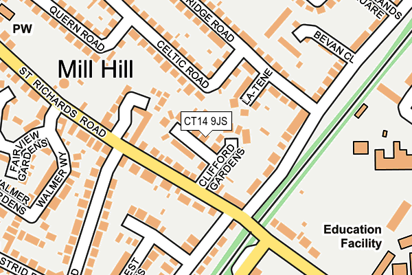 CT14 9JS map - OS OpenMap – Local (Ordnance Survey)