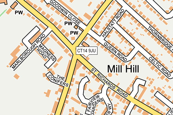 CT14 9JU map - OS OpenMap – Local (Ordnance Survey)