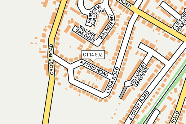 CT14 9JZ map - OS OpenMap – Local (Ordnance Survey)