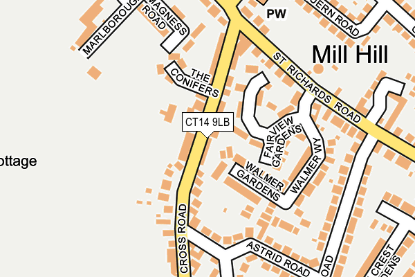 CT14 9LB map - OS OpenMap – Local (Ordnance Survey)