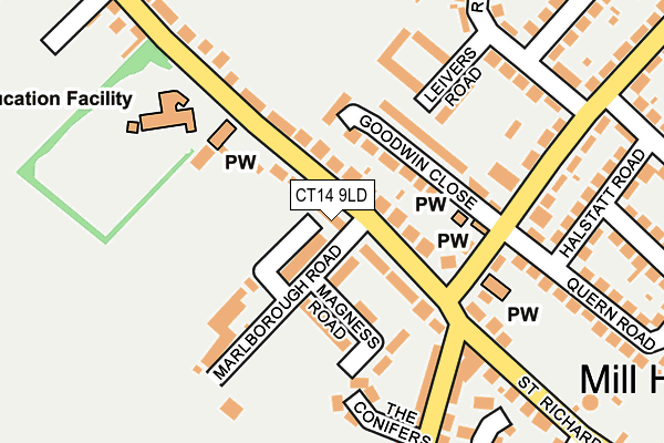 CT14 9LD map - OS OpenMap – Local (Ordnance Survey)