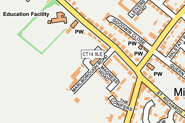 CT14 9LE map - OS OpenMap – Local (Ordnance Survey)