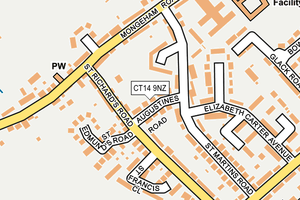 CT14 9NZ map - OS OpenMap – Local (Ordnance Survey)