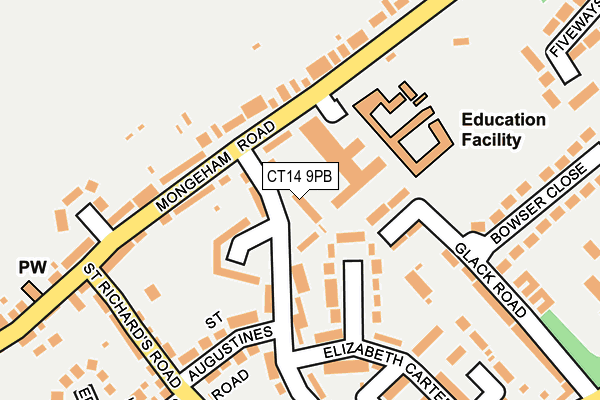 CT14 9PB map - OS OpenMap – Local (Ordnance Survey)