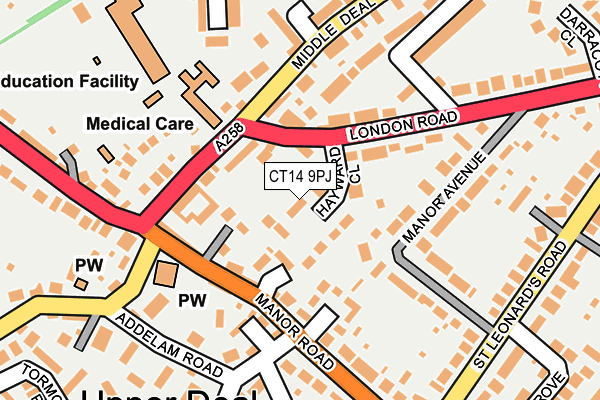 CT14 9PJ map - OS OpenMap – Local (Ordnance Survey)