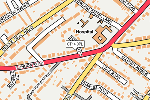CT14 9PL map - OS OpenMap – Local (Ordnance Survey)