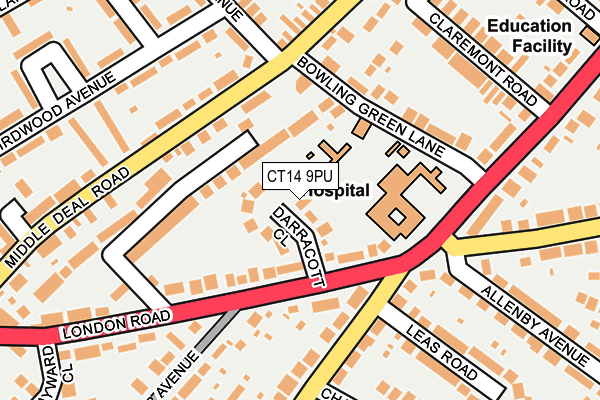 CT14 9PU map - OS OpenMap – Local (Ordnance Survey)