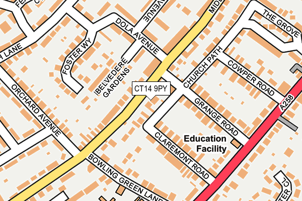 CT14 9PY map - OS OpenMap – Local (Ordnance Survey)