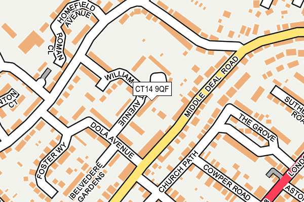 CT14 9QF map - OS OpenMap – Local (Ordnance Survey)