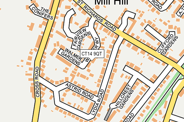 CT14 9QT map - OS OpenMap – Local (Ordnance Survey)