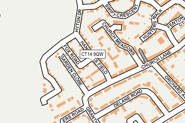 CT14 9QW map - OS OpenMap – Local (Ordnance Survey)