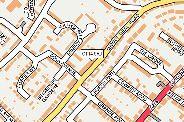 CT14 9RJ map - OS OpenMap – Local (Ordnance Survey)