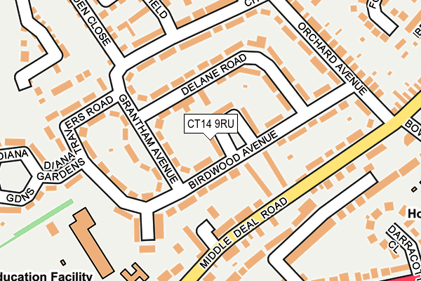 CT14 9RU map - OS OpenMap – Local (Ordnance Survey)