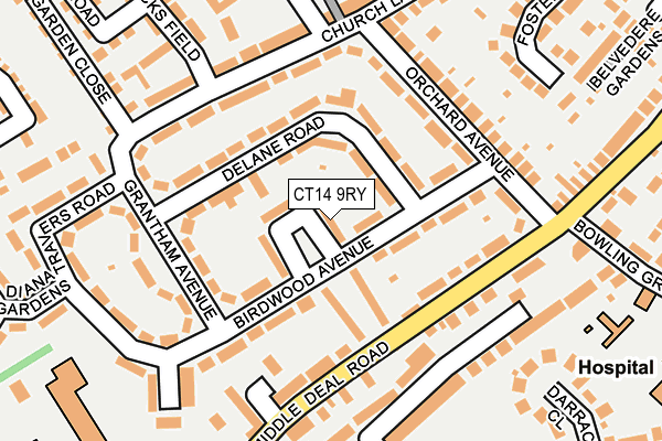 CT14 9RY map - OS OpenMap – Local (Ordnance Survey)