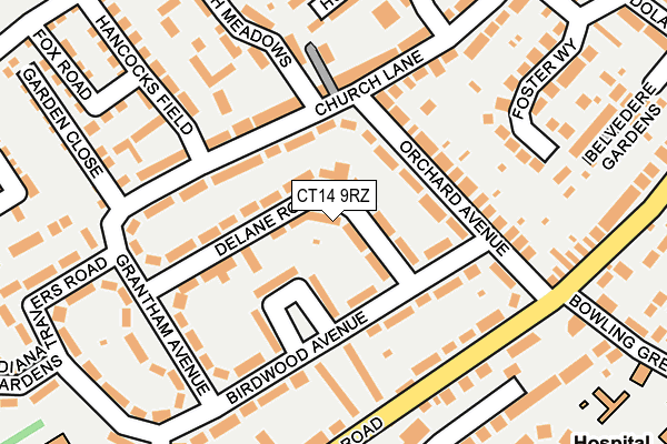 CT14 9RZ map - OS OpenMap – Local (Ordnance Survey)