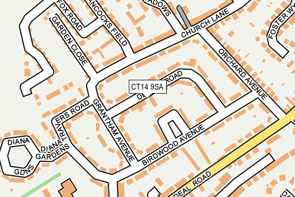 CT14 9SA map - OS OpenMap – Local (Ordnance Survey)