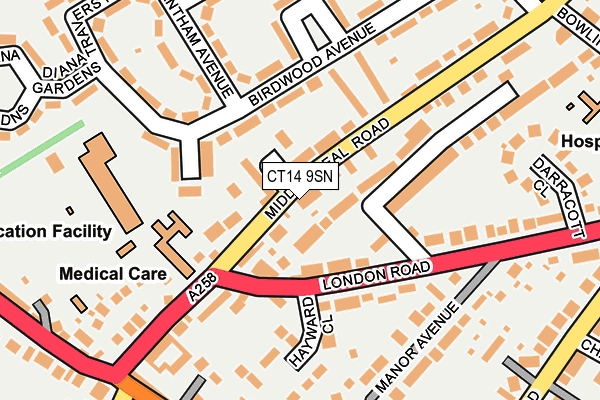 CT14 9SN map - OS OpenMap – Local (Ordnance Survey)