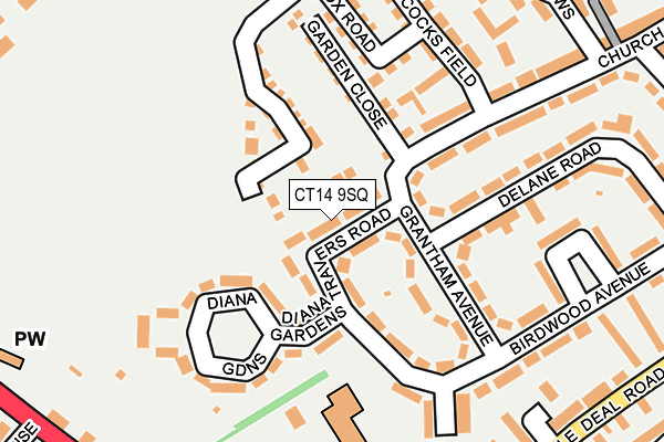 CT14 9SQ map - OS OpenMap – Local (Ordnance Survey)