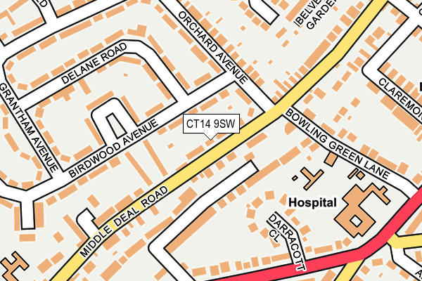 CT14 9SW map - OS OpenMap – Local (Ordnance Survey)