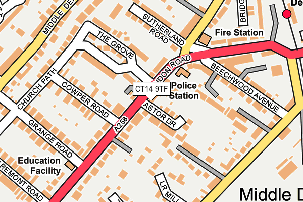 CT14 9TF map - OS OpenMap – Local (Ordnance Survey)