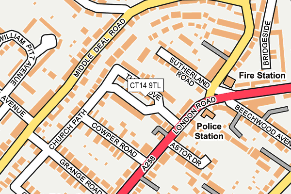 CT14 9TL map - OS OpenMap – Local (Ordnance Survey)