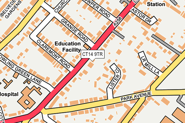 CT14 9TR map - OS OpenMap – Local (Ordnance Survey)