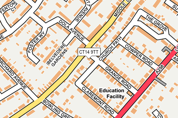 CT14 9TT map - OS OpenMap – Local (Ordnance Survey)