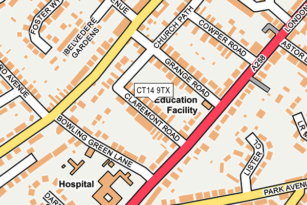 CT14 9TX map - OS OpenMap – Local (Ordnance Survey)