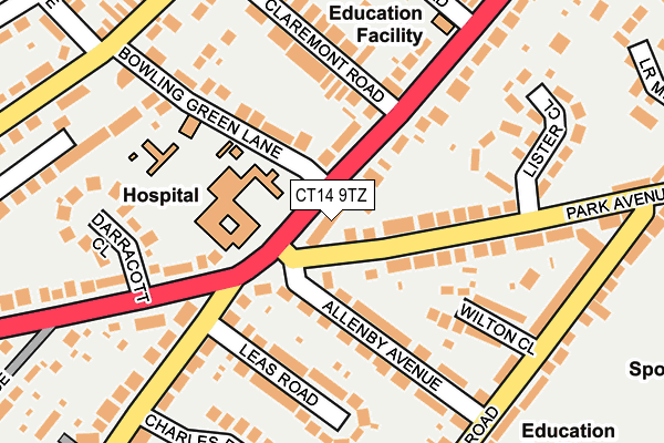 CT14 9TZ map - OS OpenMap – Local (Ordnance Survey)
