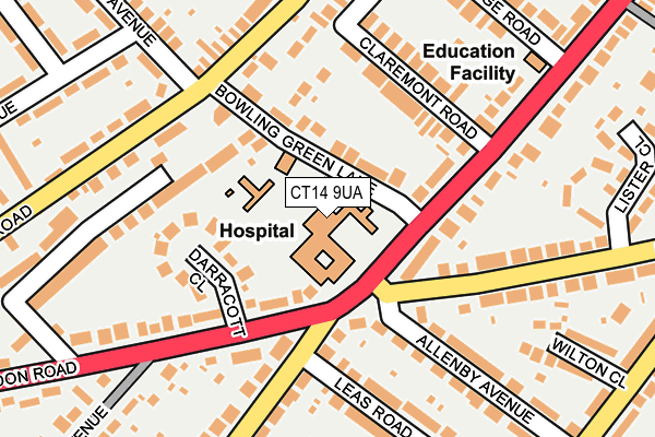 CT14 9UA map - OS OpenMap – Local (Ordnance Survey)