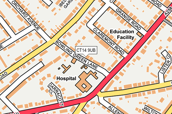 CT14 9UB map - OS OpenMap – Local (Ordnance Survey)