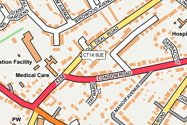 CT14 9UE map - OS OpenMap – Local (Ordnance Survey)