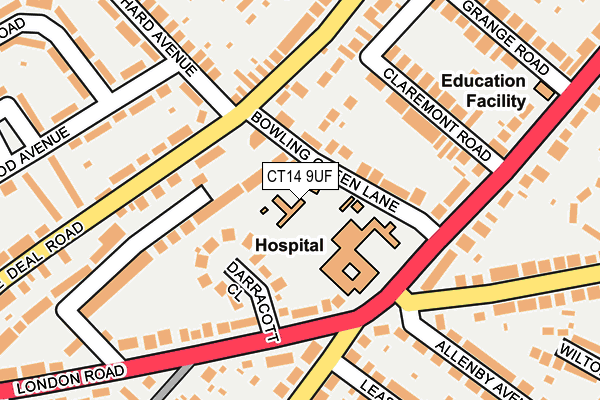 CT14 9UF map - OS OpenMap – Local (Ordnance Survey)