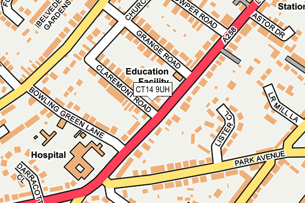 CT14 9UH map - OS OpenMap – Local (Ordnance Survey)