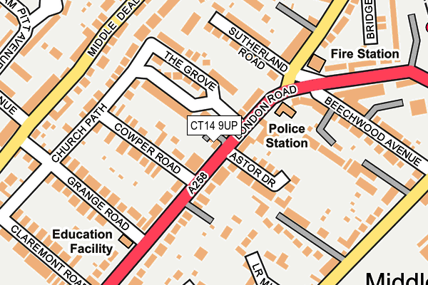 CT14 9UP map - OS OpenMap – Local (Ordnance Survey)