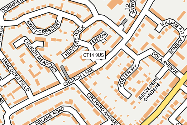 CT14 9US map - OS OpenMap – Local (Ordnance Survey)