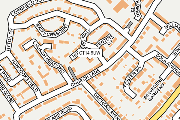 CT14 9UW map - OS OpenMap – Local (Ordnance Survey)