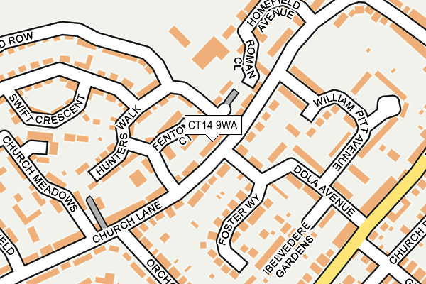 CT14 9WA map - OS OpenMap – Local (Ordnance Survey)